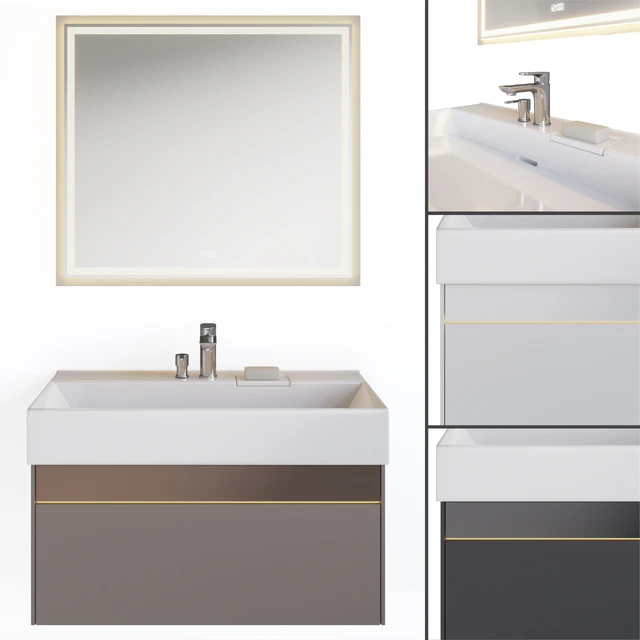 Раковина c тумбой Logica и зеркалом Tecno, Kerama Marazzi — Скачать