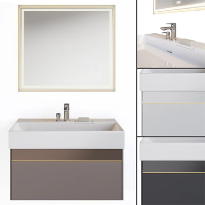 Раковина c тумбой Logica и зеркалом Tecno, Kerama Marazzi — Вид 1