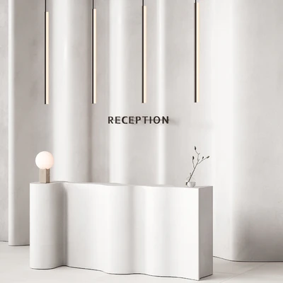 379 office furniture 17 reception desk 12 double wave with plant — Ver 3