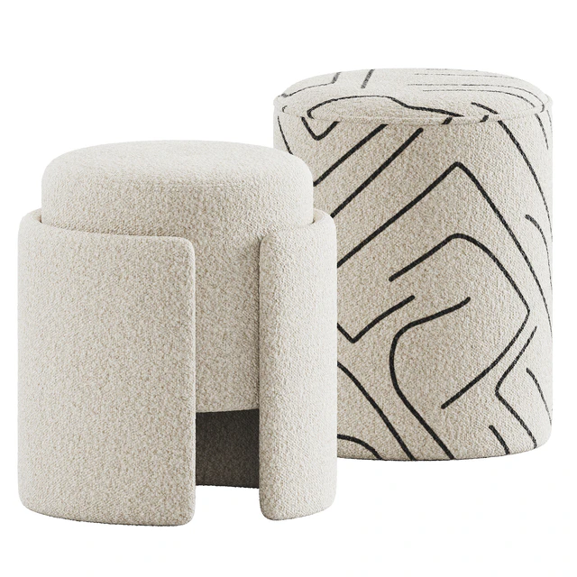 Lambhair Ottoman & Renwill Rachelle Stools — Скачать