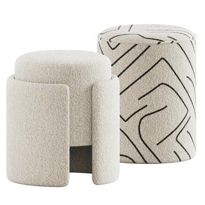Lambhair Ottoman & Renwill Rachelle Stools — Вид 1