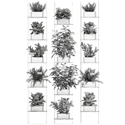 Vertical gardening kitchen garden garden with vegetables, tomatoes, peppers, herbs, lettuce, rosemary. Set 69. — Ver 4