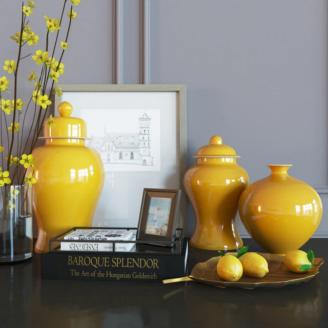 Decoration set yellow vases — Скачать