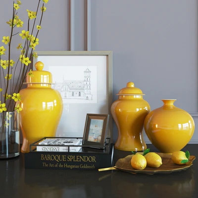 Decoration set yellow vases — Вид 1