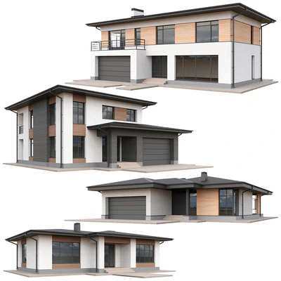 Set of low poly houses 03 — Ver 1