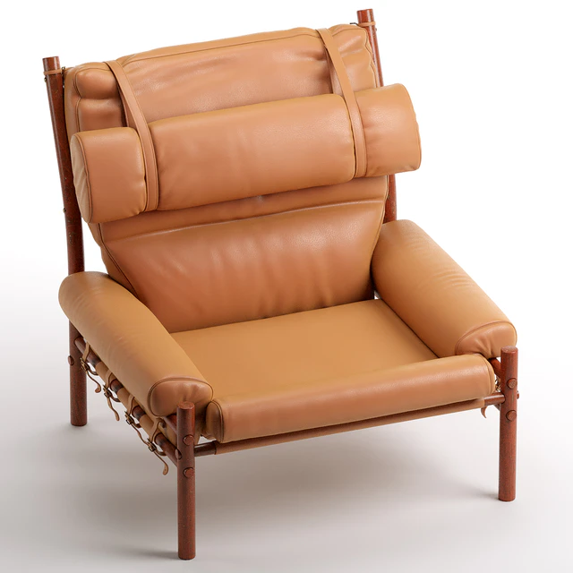 Scandinavian Modern Arne Norell Leather Inca Lounge Chair — Скачать