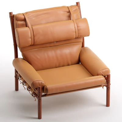 Scandinavian Modern Arne Norell Leather Inca Lounge Chair — Вид 3