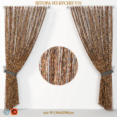 Curtains made of wooden beads V31 — Ver 1