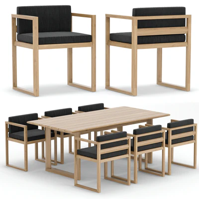 RH Outdoor Paloma restangular table-chair — Вид 1