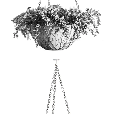 Flowers in a flower pot on a chain. Petunia. 4 models — Ver 3