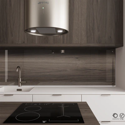 Kitchen No. 100 "Dark Wood and Beige" — Ver 2