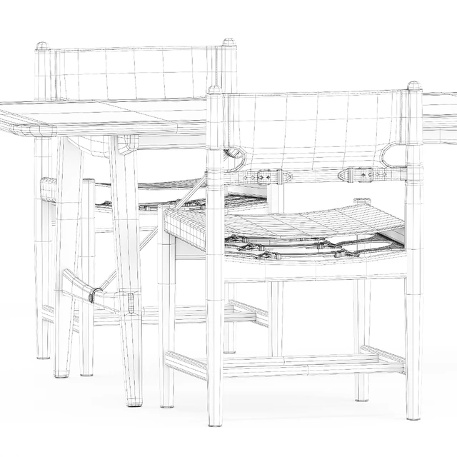 Spanish Dining Chair by Fredericia and BM1160 table by Carl Hansen and Son — Скачать