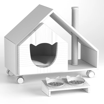 Cat's house Tory and bowl — Ver 2