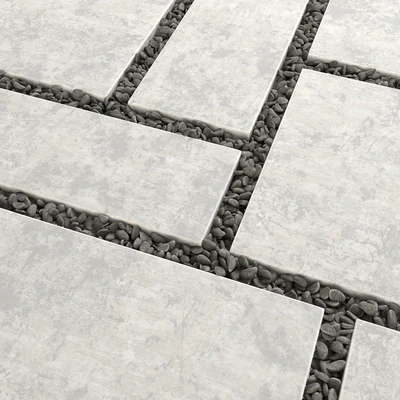 Tile square pebble low 2 n1 / Pebble slabs — Ver 3