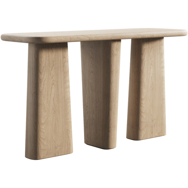 135 Kalle Sculptural Oak Console japandi style 3 colors — Скачать