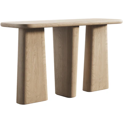 135 Kalle Sculptural Oak Console japandi style 3 colors — Вид 3
