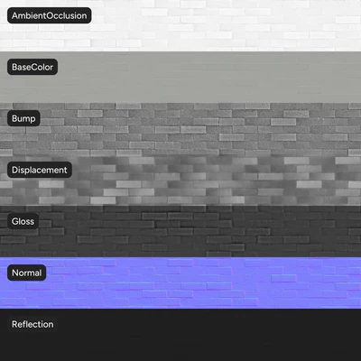 extruded painted bond brick wall texture white — Вид 4
