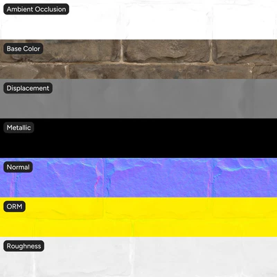 stained old stone block wall texture — View 5