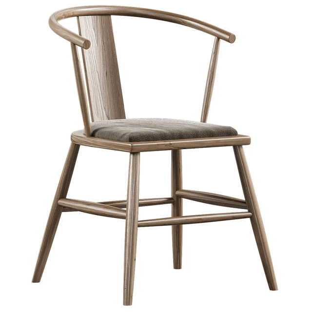 Chair Nordic Teak Rattan Velvet Wooden Leisure Armrest — Download