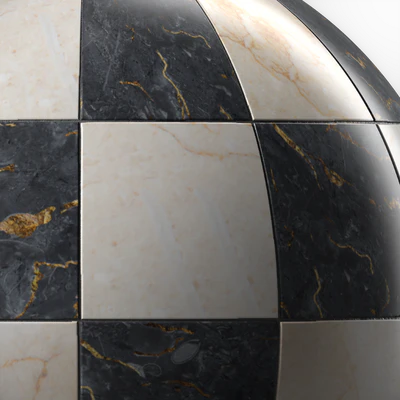 Marble Tile Materials 15- Marble Mixed by Stone - Pbr 4k Seamless — Вид 4