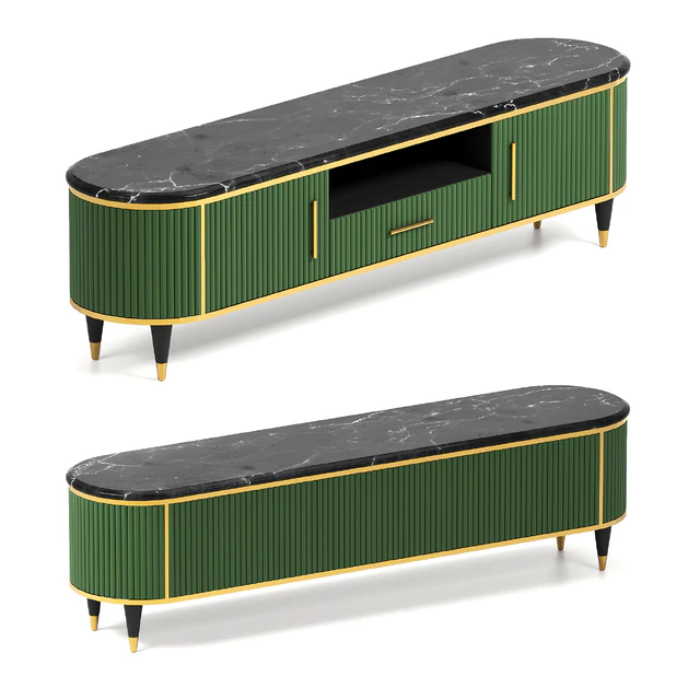 Faux Marble Top Green Media Stand — Descargar