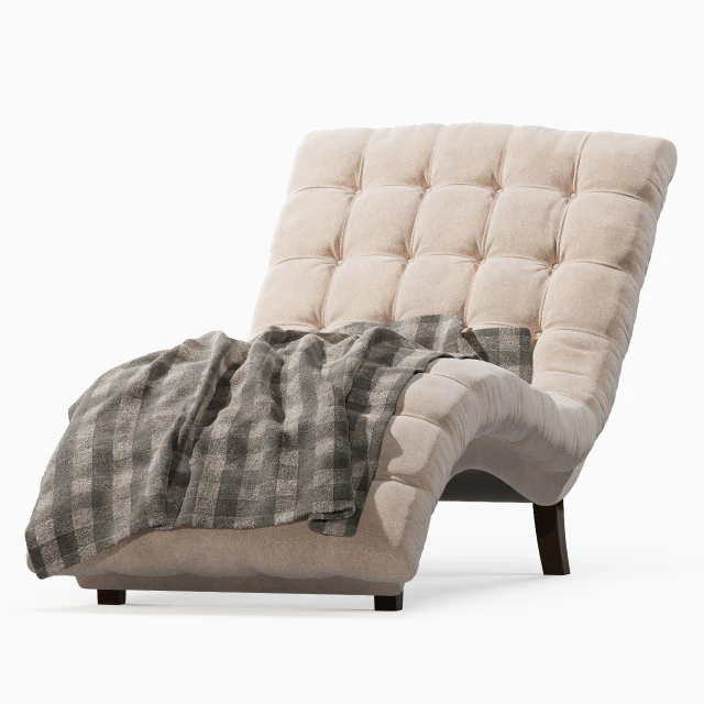 Bowery Hill Fabric Upholstered Chaise Lounge in Sandstone — Скачать