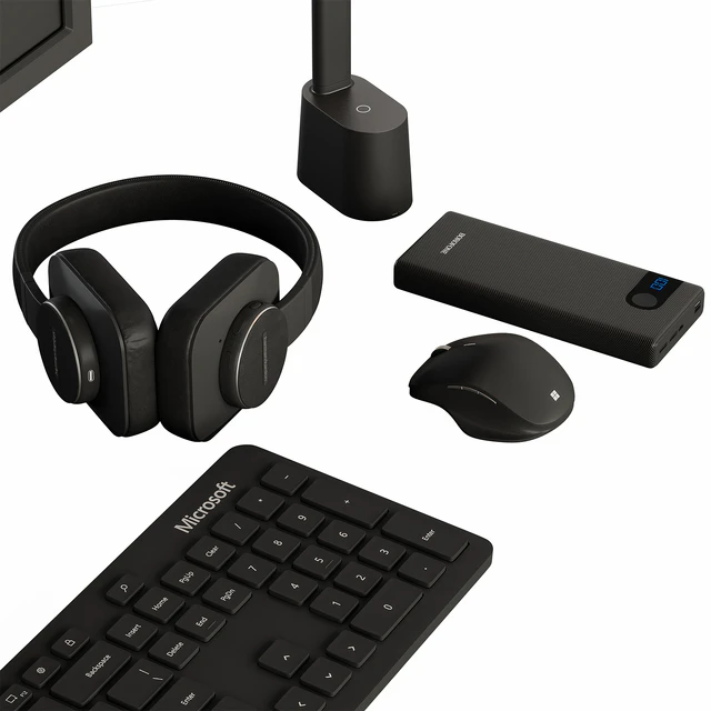 Black Desktop Accessory Set 01 — Descargar