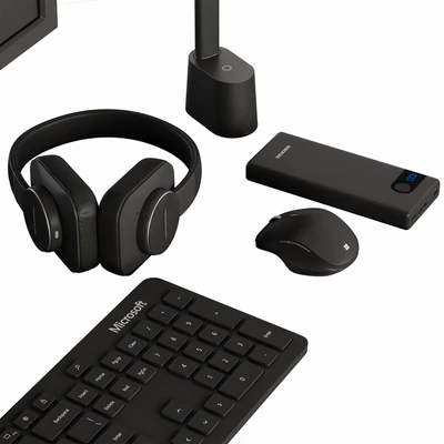 Black Desktop Accessory Set 01 — Ver 2