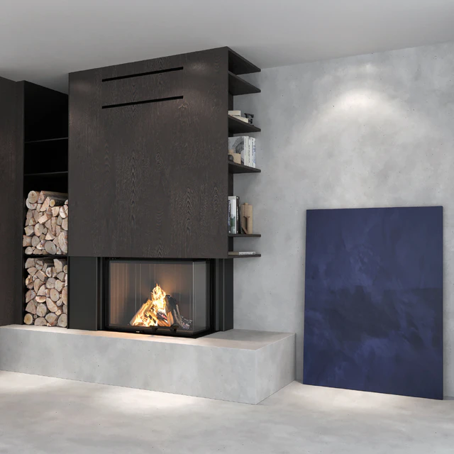 Decorative wall with fireplace set 02 — Descargar