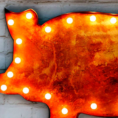 Lighted Metal sign. Set 3 — Ver 3