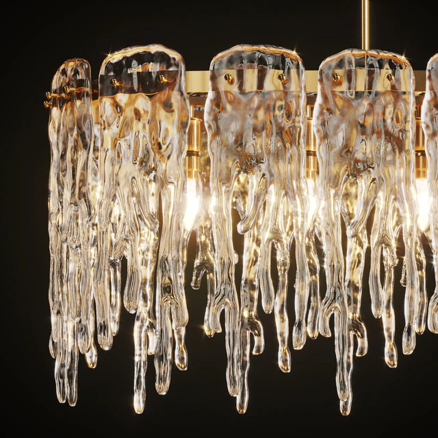 Chandelier with Ice Plates Spring Long M — Скачать