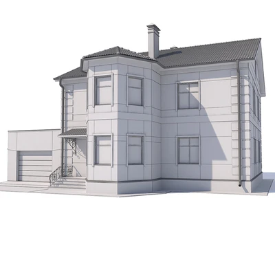 Two-storey country cottage with a garage. — Ver 2