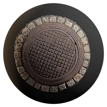 round manhole cover 010 — Descargar