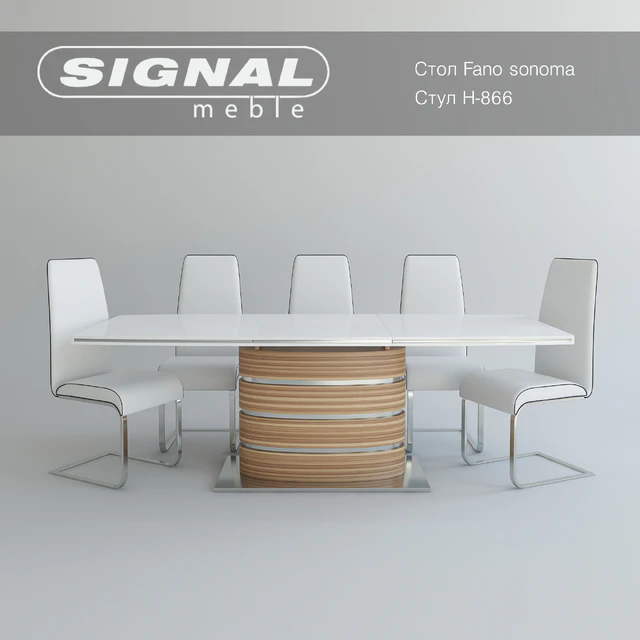 Стол FANO sonoma/white Стул Н-866 Signal — Скачать