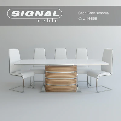 Стол FANO sonoma/white Стул Н-866 Signal — Вид 2