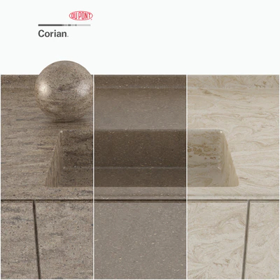 Dupont Corian Kitchen Countertops Brown 1 — Вид 2