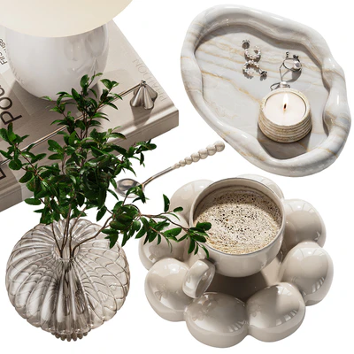 Decorative set ch2 in two colours: Pink\Beige — Вид 5