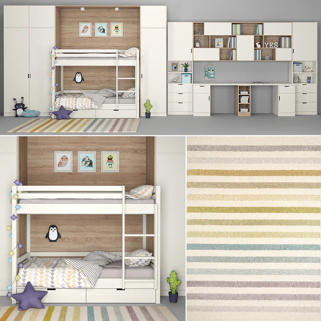 Furniture for children's room with a decor for two children — Descargar