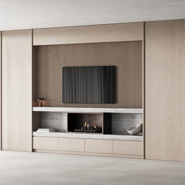 150 tv wall kit 02 modern japandi oak wood 02 — Скачать