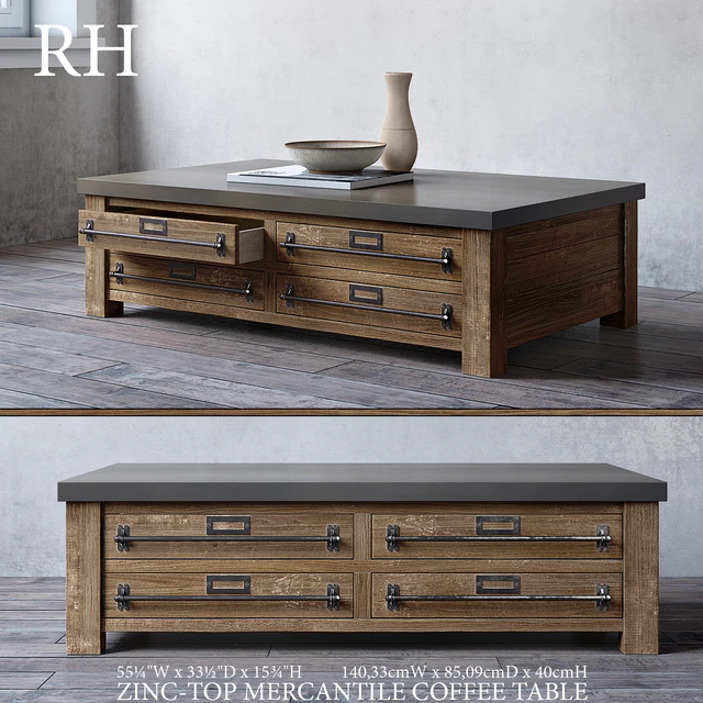 ZINC-TOP MERCANTILE COFFEE TABLE — Скачать