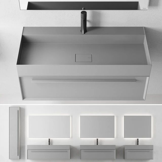 Falper 7.0 Set 2 | Wall-mounted vanity unit with drawers — Descargar
