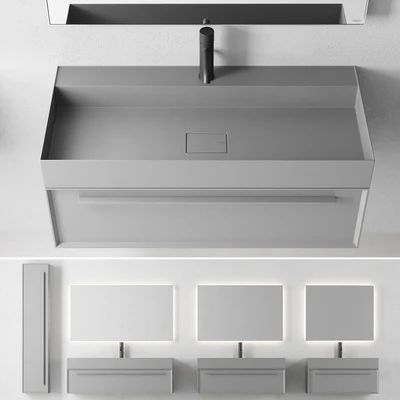 Falper 7.0 Set 2 | Wall-mounted vanity unit with drawers — Ver 1