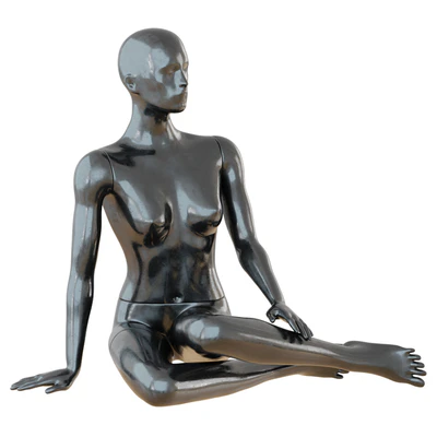Female Black Mannequin Sitting On The Floor 65 — Ver 1