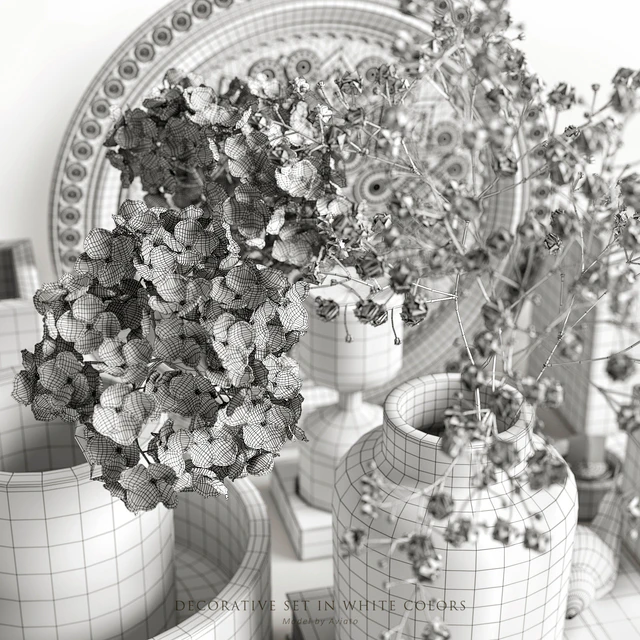 Decorative set in white colors — Descargar