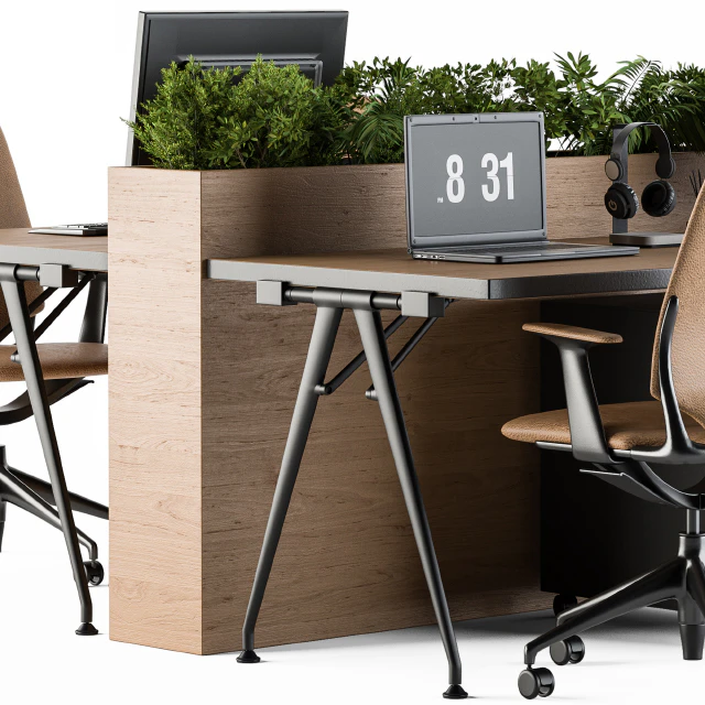 Office Furniture - employee Set 29 — Скачать
