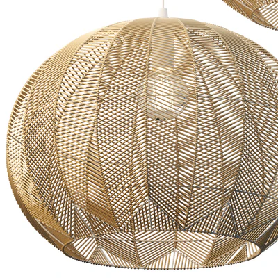 NATURAL ROUND RATTAN PENDANT — Ver 3