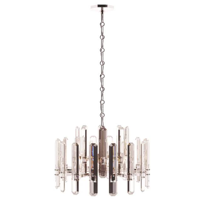 ARN 5124PN-CG AERIN Modern Bonnington Chandelier In Polished Nickel With Crystal — Скачать