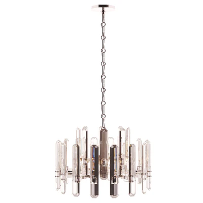 ARN 5124PN-CG AERIN Modern Bonnington Chandelier In Polished Nickel With Crystal — Скачать