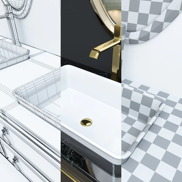 Furniture for a bathtub Elegance Napoleon 3 by Mia Italia — Descargar