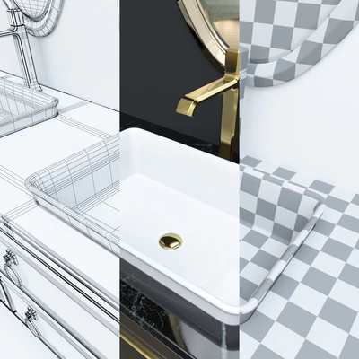 Furniture for a bathtub Elegance Napoleon 3 by Mia Italia — Ver 4
